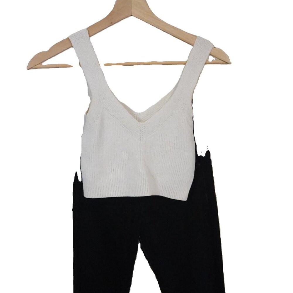 Wilfred Knit Crop Top in White Size Small